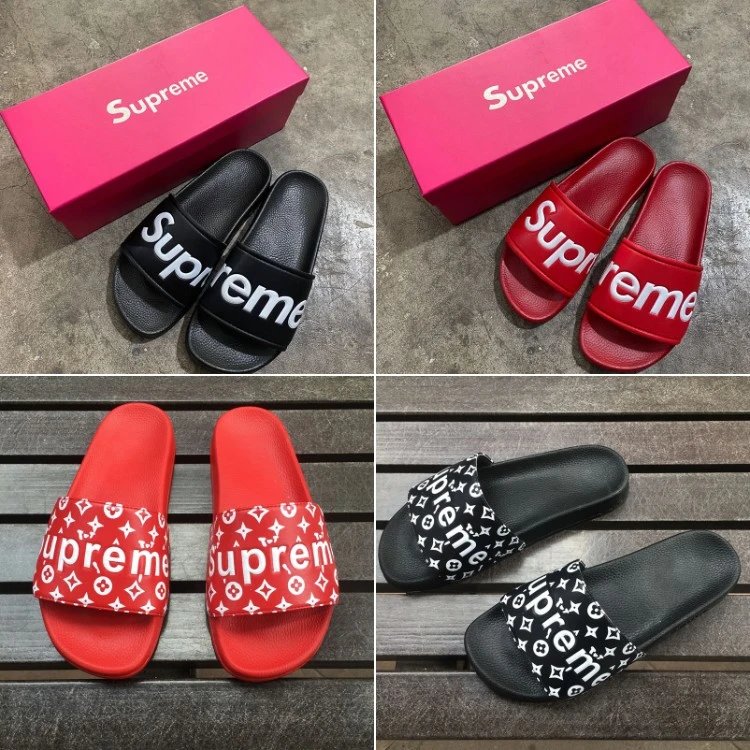 slide sandals Supreme — lettering · wide strap