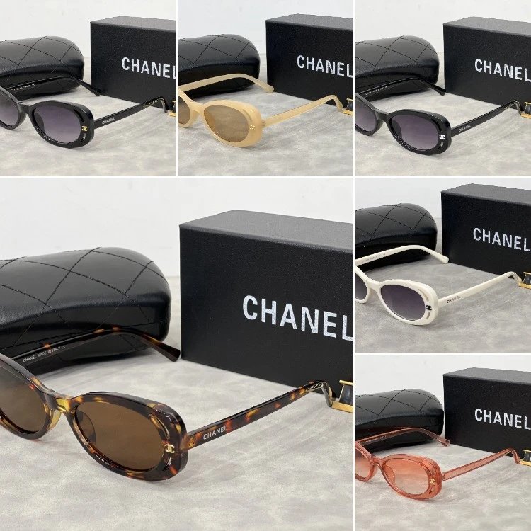 Gafas de sol Chanel ovaladas ojo de gato con emblema de doble C