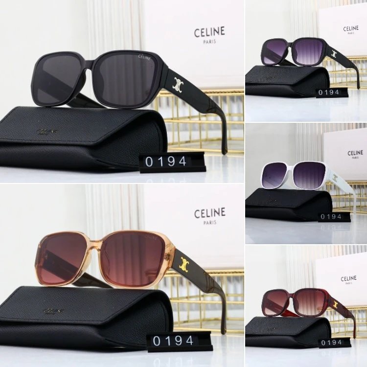 Gafas de sol Celine 0194 cuadradas en negro, blanco, burdeos, caramelo y negro con lentes moradas
