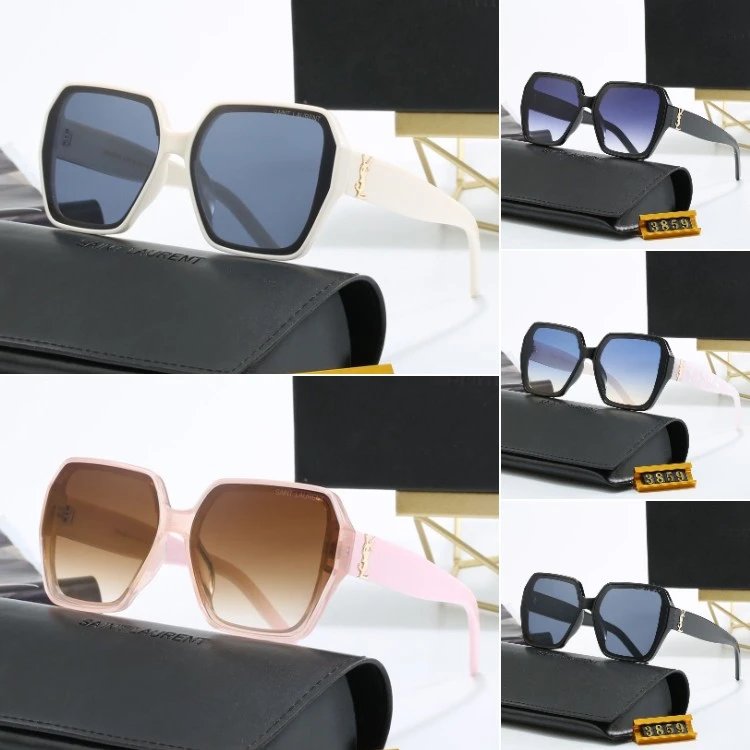 Saint Laurent Square Sunglasses with Gold YSL Temple Monogram