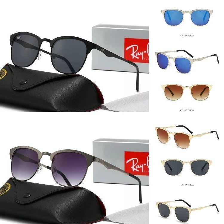 Ray-Ban browline sluneční brýle se širokou horní lištou a úzkou spodní obrubou