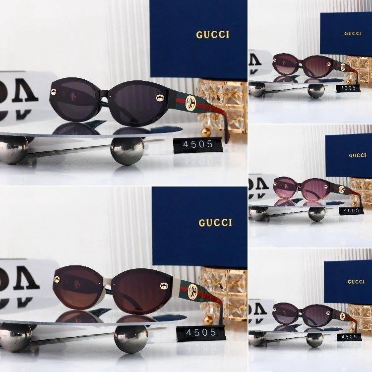 Gucci Cat-Eye Sunglasses with Web-Stripe Temples and Double-G Medallion