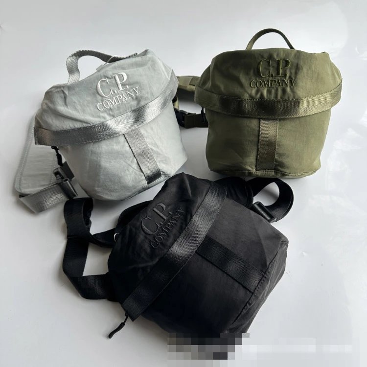 C.P. Company Crinkled Sling Bag with Embroidered Flap