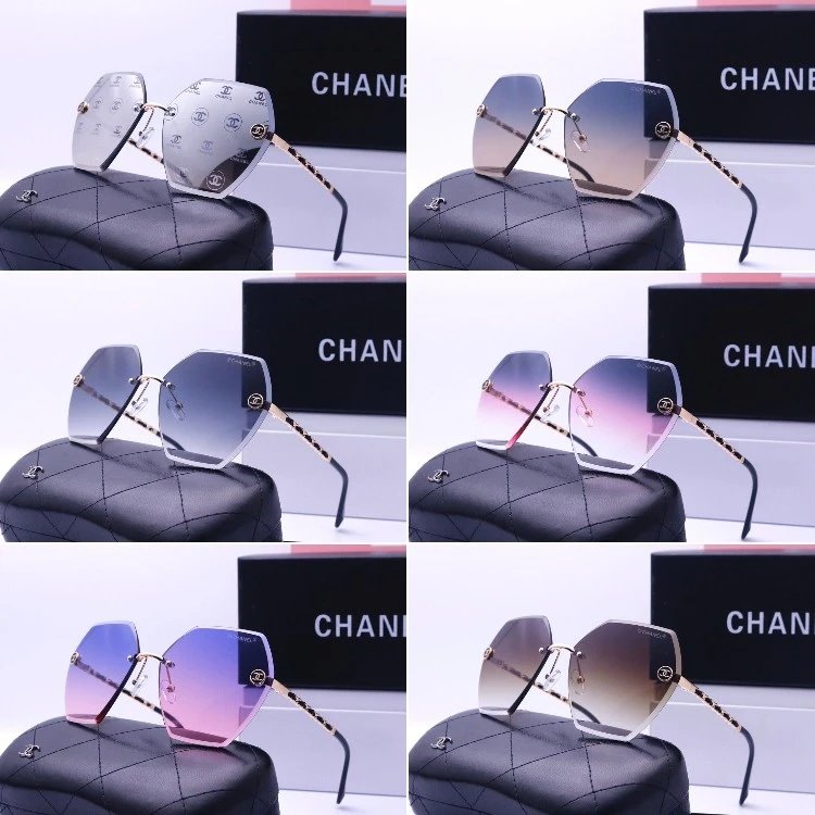 نظارة شمسية Chanel — عدسات زاويّة · إطار بمظهر معدني