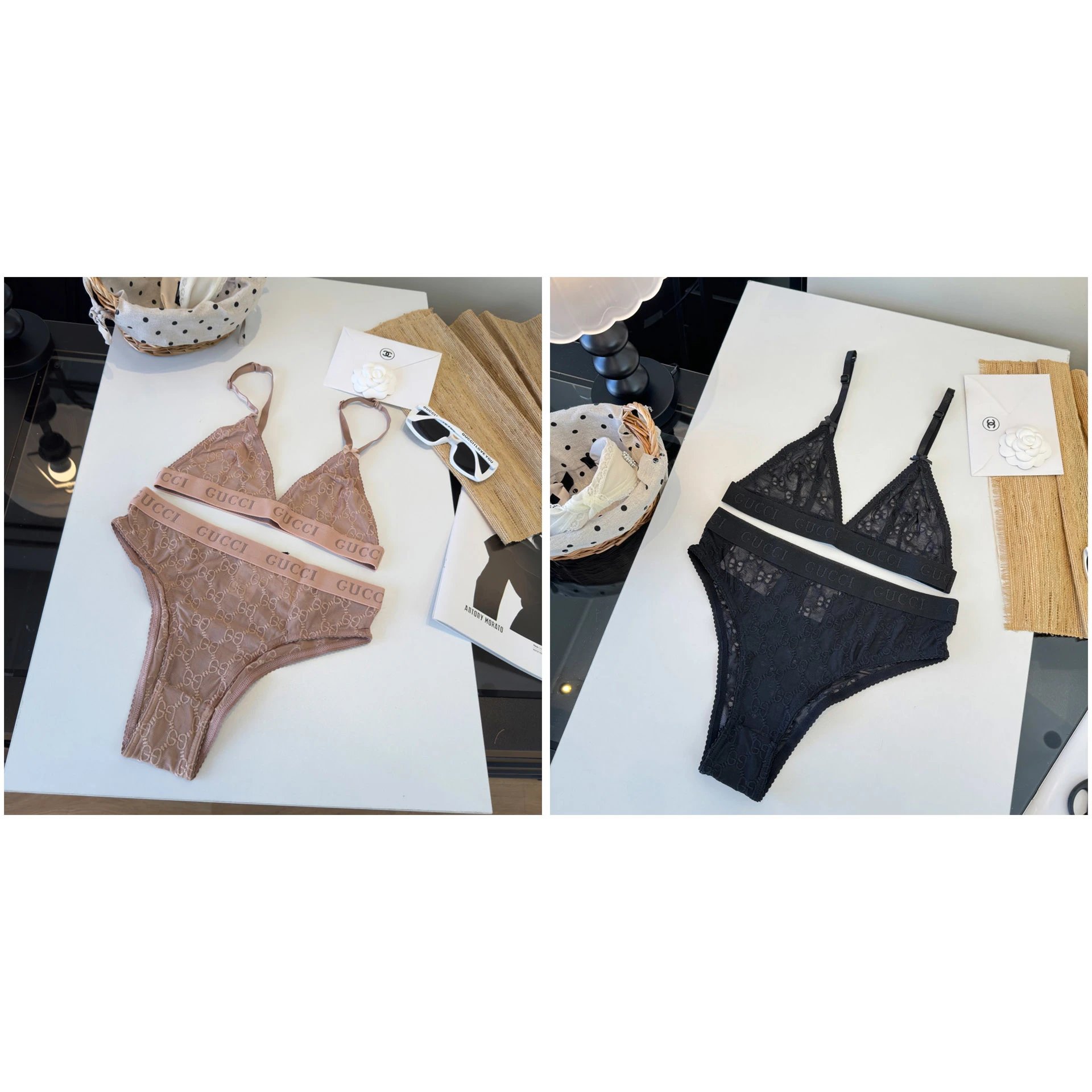 Bikiny Gucci — tenké pásky · trojúhelníkové košíčky
