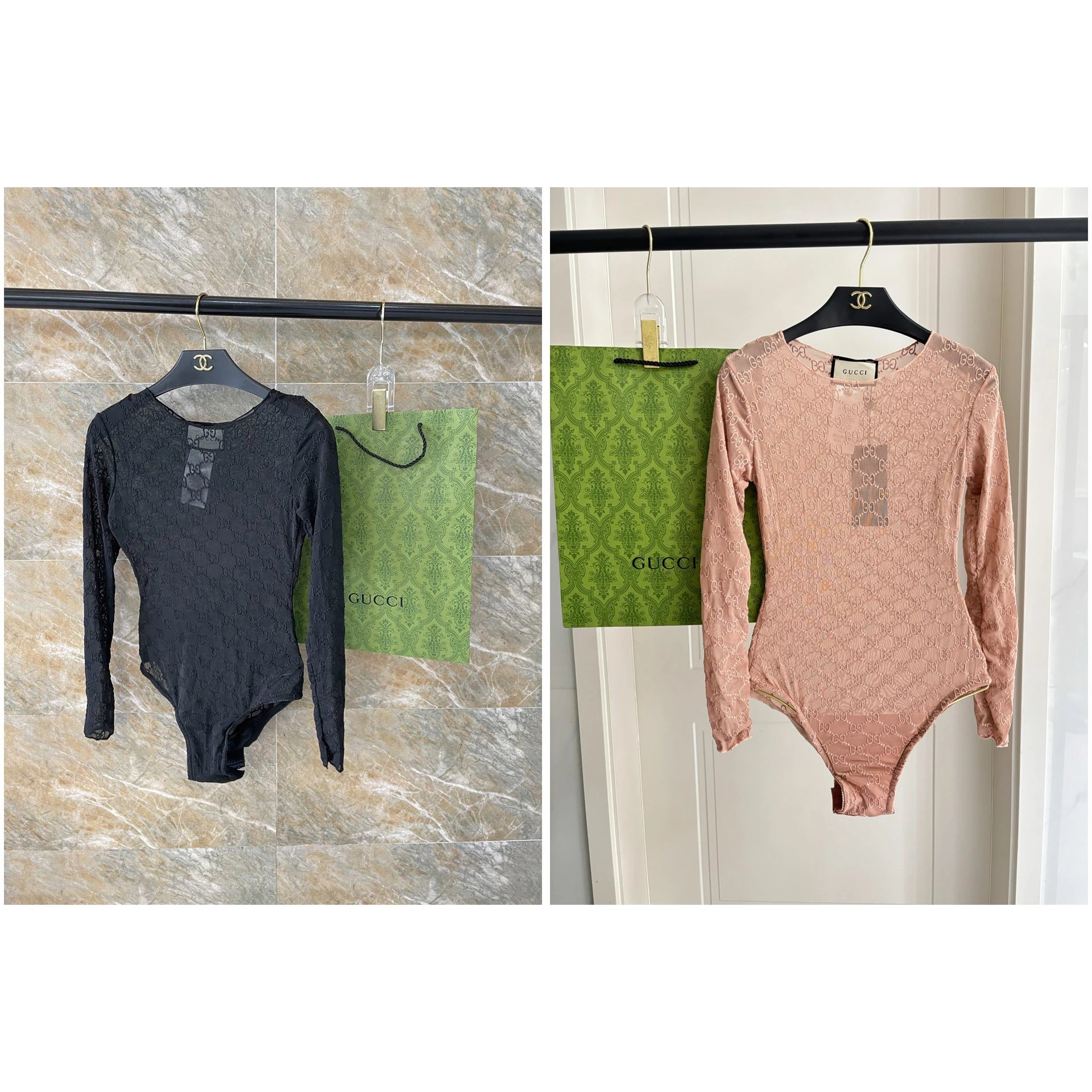 Costume intero Gucci — Scritte decorative · Maniche lunghe