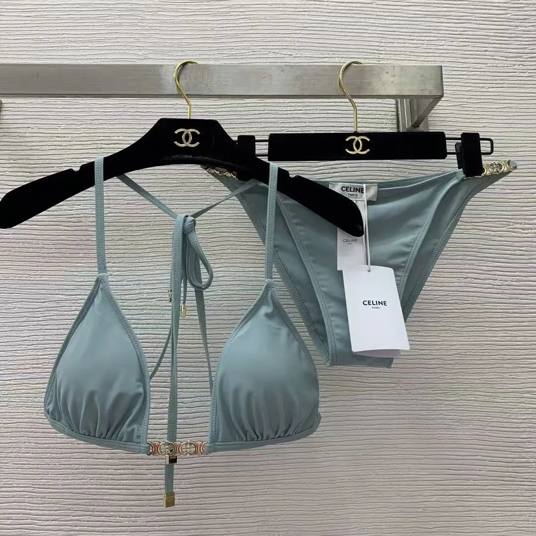 Bikini Celine — Monogram · cienkie ramiączka