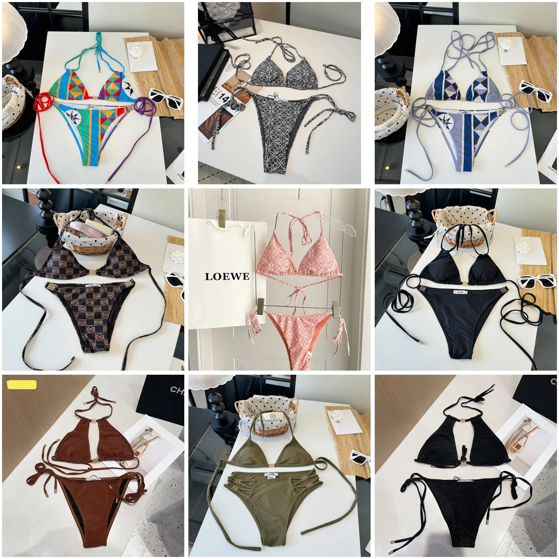 Loewe Bikini — Grafikdruck · schmale Träger