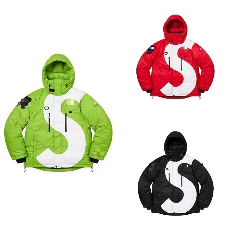 Quilted jacket — lettering · hood