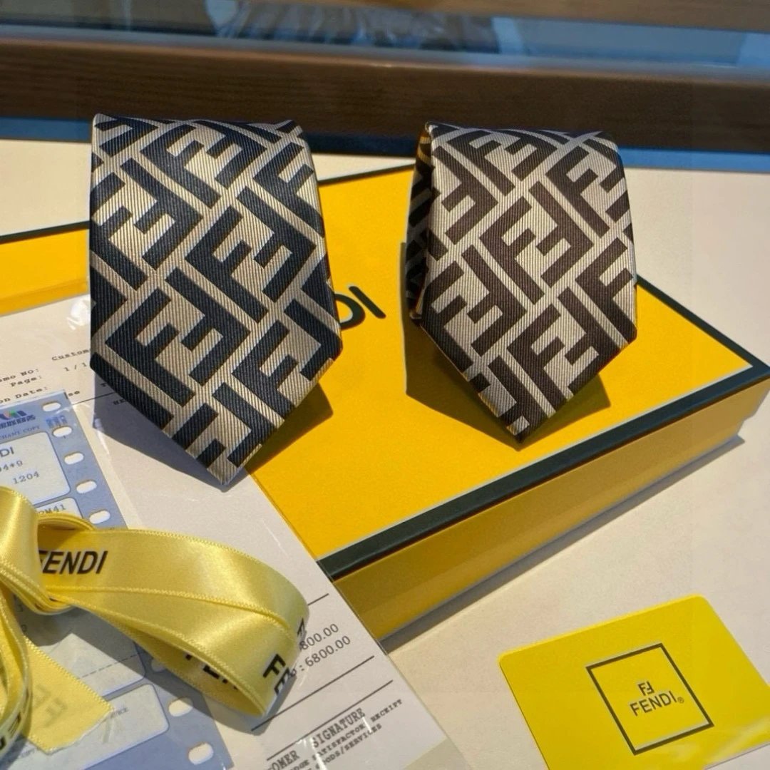 tie Fendi — monogram · pointed end