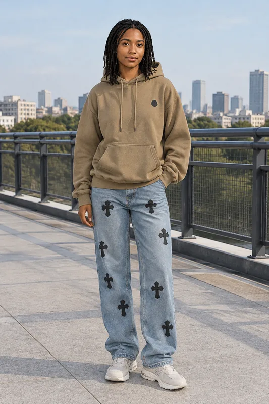 Moncler Mixed Sweatshirt, Chrome Hearts Straight-Leg & New Balance 550 530 outfit · Nora