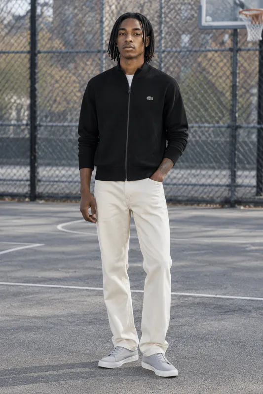 Outfit con Giacca Lacoste nera con zip · Zion